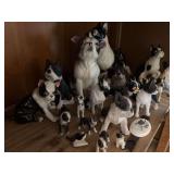 Many Boston Terrier figurines includes Lefton, Made in Japan, etc R side 2nd shelf