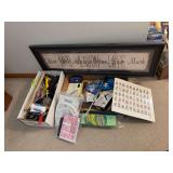 Wall print, kitchen utensils, bird stamps, etc