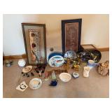 Duck plates, wall art, corn husk lady, picture frames, etc