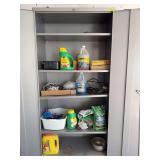 Inside cabinet includes washer fluid, hanging folders, planters, yard care, etc