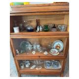 Clear glass, colored glass, mustache cups, cruets, etc
