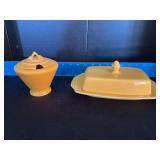 Homer Laughlin China Co Harlequin marmalade and covered butter