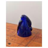 Bottoms-Up blue cobalt glass, approx 3.5” tall