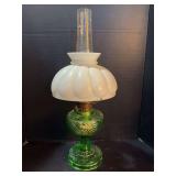 Aladdin Washington Drape B-54, Crowfoot, Green Model B burner Aladdin Lox On chimney Milk glass shade