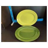 Homer Laughlin China Co Harlequin 13” serving platters (2)