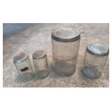 4 Hoosier jars-coffee, tea and 2 spice