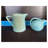 Homer Laughlin China Co Harlequin 22oz jug and novelty creamer