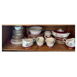 Homer Laughlin China Co Margaret Rose Maroon China, unsorted and uncounted