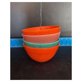 4 Homer Laughlin China Co Harlequin 36s bowls