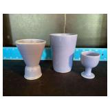Homer Laughlin China Co Harlequin single egg cup, double egg cup and 8oz tumbler