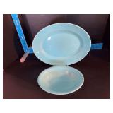 Homer Laughlin China Co Harlequin 9” oval serving bowl and 13” oval serving platter