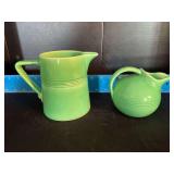 Homer Laughlin China Co Harlequin 22oz jug and novelty creamer