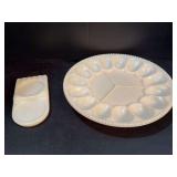 Aladdin alacite coaster and deviled egg plate