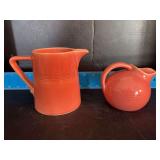 Homer Laughlin China Co Harlequin 22oz jug and novelty creamer