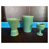 Homer Laughlin China Co Harlequin single egg cup, double egg cup and 8oz tumbler