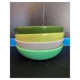 4 Homer Laughlin China Co Harlequin individual salad bowls