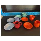 (5) Homer Laughlin China Co Harlequin novelty creamers and nut cups