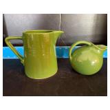 Homer Laughlin China Co Harlequin 22oz jug and novelty creamer