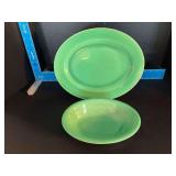 Homer Laughlin China Co Harlequin 9” oval serving bowl and 13” oval serving platter