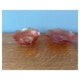 Two pieces marigold carnival glass