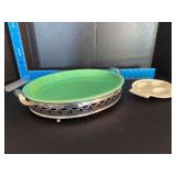 Homer Laughlin China Co Harlequin triple spoon rest and 13” deep plate w/ rest