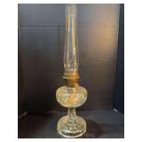 Aladdin Washington drape clear glass Lox on chimney, not marked Aladdin Model B burner 24” tall