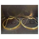 2 brass 10" shade rings 3.5" tall new 1 stamped Aladdin