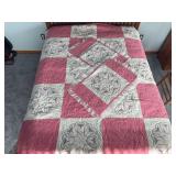 101x86 quilt w 2 matching shams Embroidery cross stitched, hand quilted