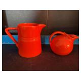 Homer Laughlin China Co Harlequin 22oz jug and novelty creamer