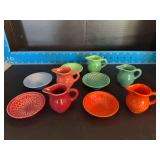 (5) Homer Laughlin China Co Harlequin novelty creamers and nut cups