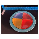 Homer Laughlin China Co Harlequin relish tray