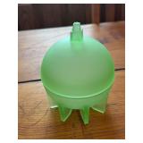 Uranium glass covered candy dish