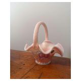 Fenton hand painted basket