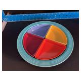 Homer Laughlin China Co Harlequin relish tray