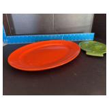 Homer Laughlin China Co Harlequin triple spoon rest and 13” oval serving platter