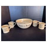 Homer Laughlin China Co Tom & Jerry set w punch bowl and 12 cups