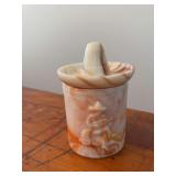 Mexicali acro agate jar w sombrero lid