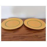 (2) Homer Laughlin China Co Fiesta Sears 9.5” cake plates