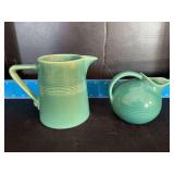 Homer Laughlin China Co Harlequin 22oz jug and novelty creamer