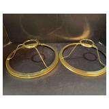 2 brass 10" shade rings 3.5" tall new 1 stamped Aladdin