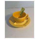 Homer Laughlin China Co Harlequin 6” ashtray saucer w fiesta? cup