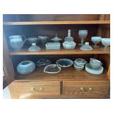 Several pieces opalescent hobnail glass