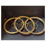 3 brass 10" shade rings 1 1/2" tall