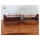 Two wooden totes