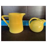 Homer Laughlin China Co Harlequin 22oz jug and novelty creamer