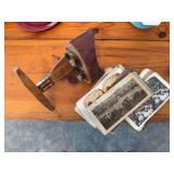 Stereoscope cards and viewer
