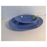 Homer Laughlin China Co Harlequin 9” oval serving bowl and 13” oval serving platter