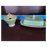 Homer Laughlin China Co Harlequin marmalade and covered butter