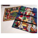 Two holiday wall hangings 40x29 and 26x32