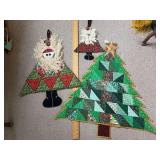 Two door hangers and wall hanging, machine stitched